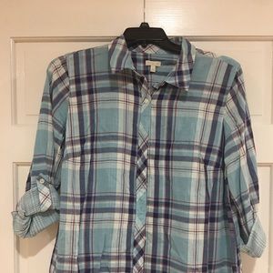 Talbots Womens Long Sleeve Plaid 1X